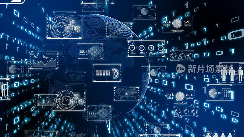 5G/6G和AI技术，全球通信网络概念。6 g业务图。全球业务。